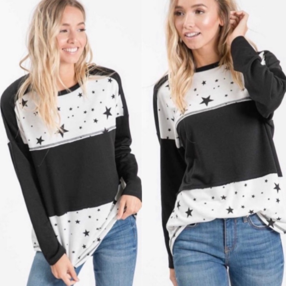 Black and grey soft star shirt